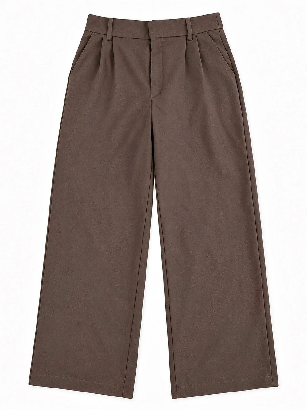 Abercrombie & Fitch Brown Pleated Wide Leg Trousers
